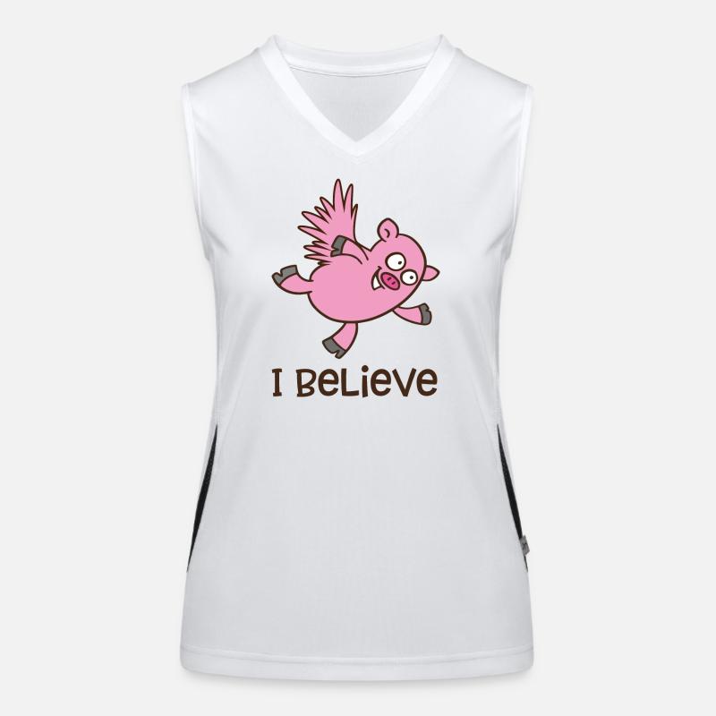 fliegendes Schwein Funktionelles Kontrast-Tank Top für Frauen