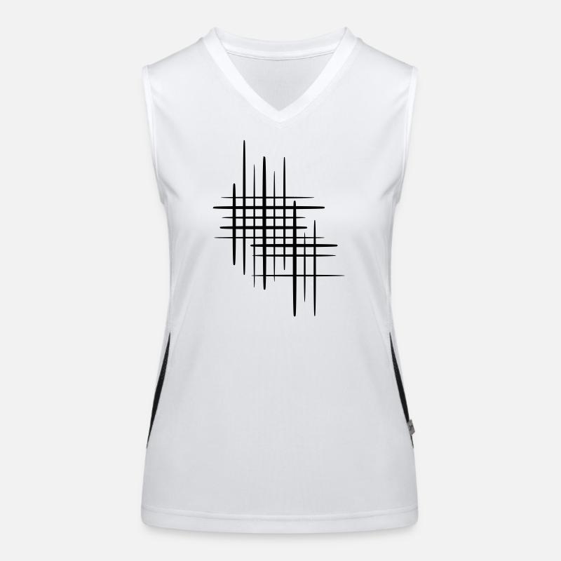 Lines grid abstract Women's Functional Contrast Tank Top