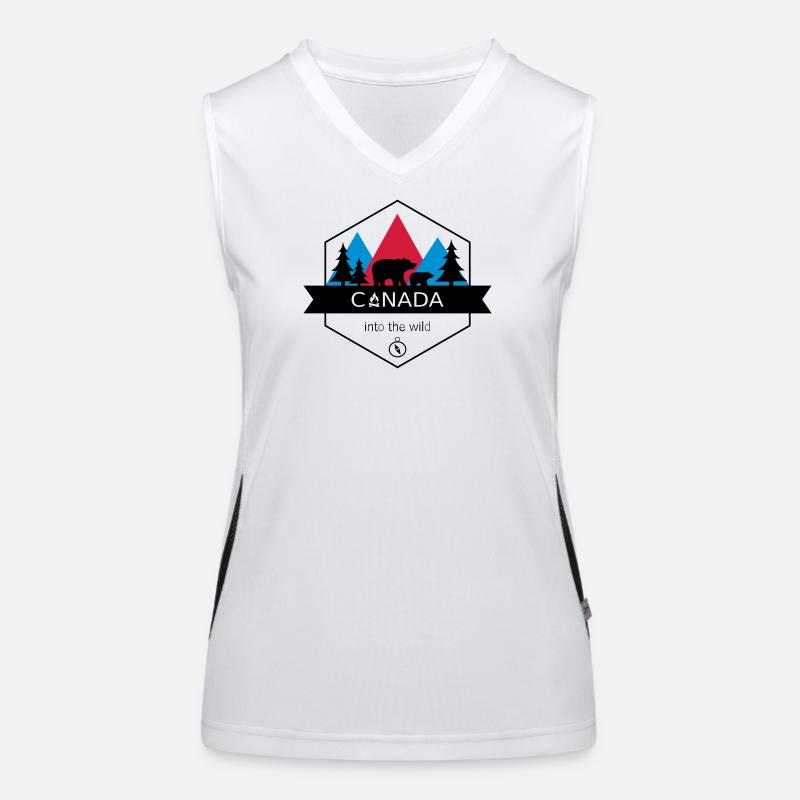 Canada Into the Wild with Bears and Forest Women's Functional Contrast Tank Top