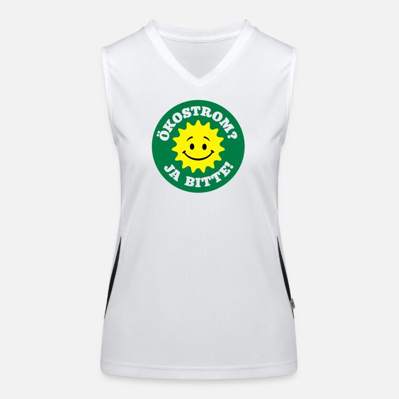 ökostrom ja bitte, atomkraft nein danke, anti Funktionelles Kontrast-Tank Top für Frauen