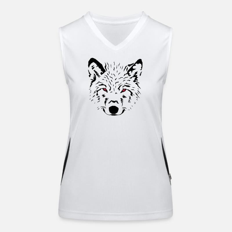 Wolf Funktionelles Kontrast-Tank Top für Frauen