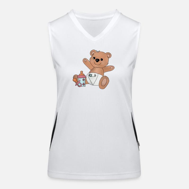 Teddy mit Flasche Funktionelles Kontrast-Tank Top für Frauen