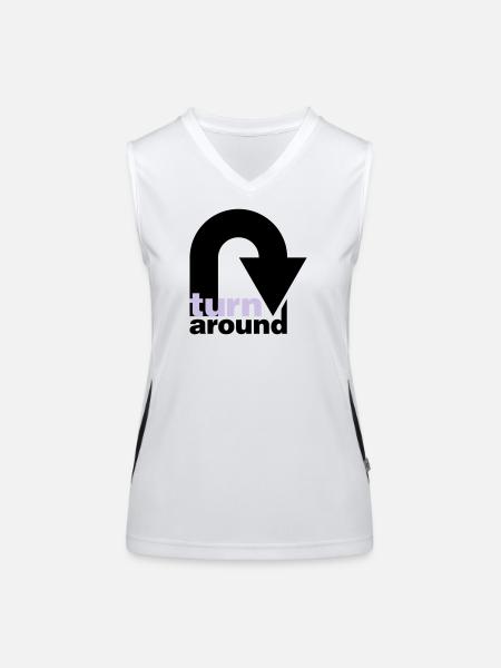 turn around - Funktionelles Kontrast-Tank Top für Frauen - Weiß/Schwarz - Vorne