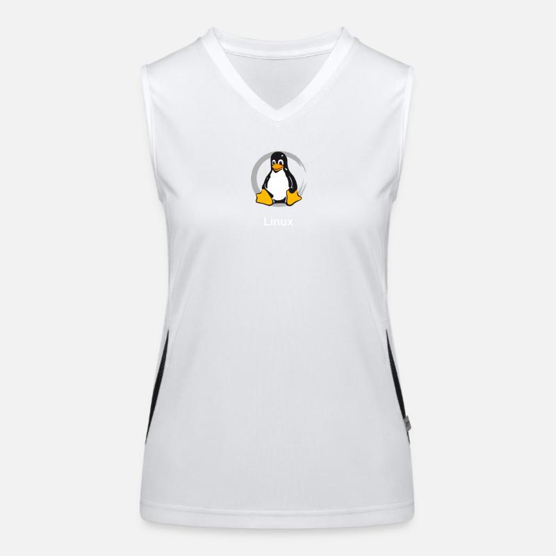 Pc computer Pinguin nerd geek Programmierer Admin Funktionelles Kontrast-Tank Top für Frauen