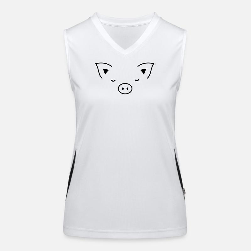 Schwein Sau Schweinchen Ferkel Eber I Geschenkidee Funktionelles Kontrast-Tank Top für Frauen