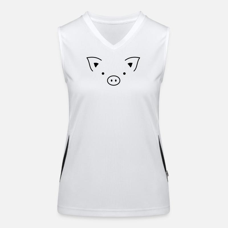 Pig sow piglets Women's Functional Contrast Tank Top