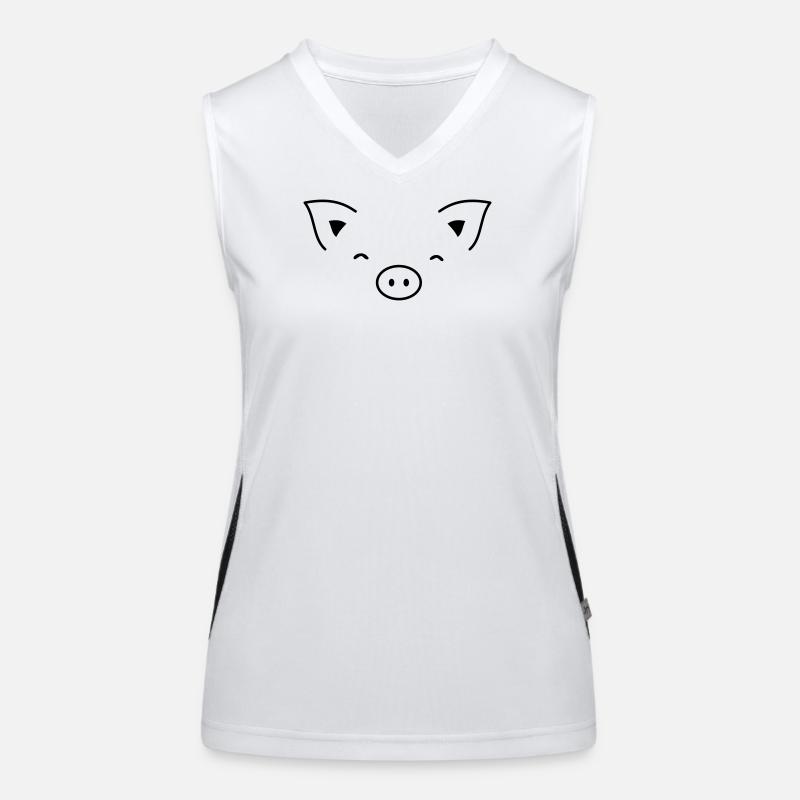 Schwein Sau Schweinchen Ferkel Eber I Geschenkidee Funktionelles Kontrast-Tank Top für Frauen