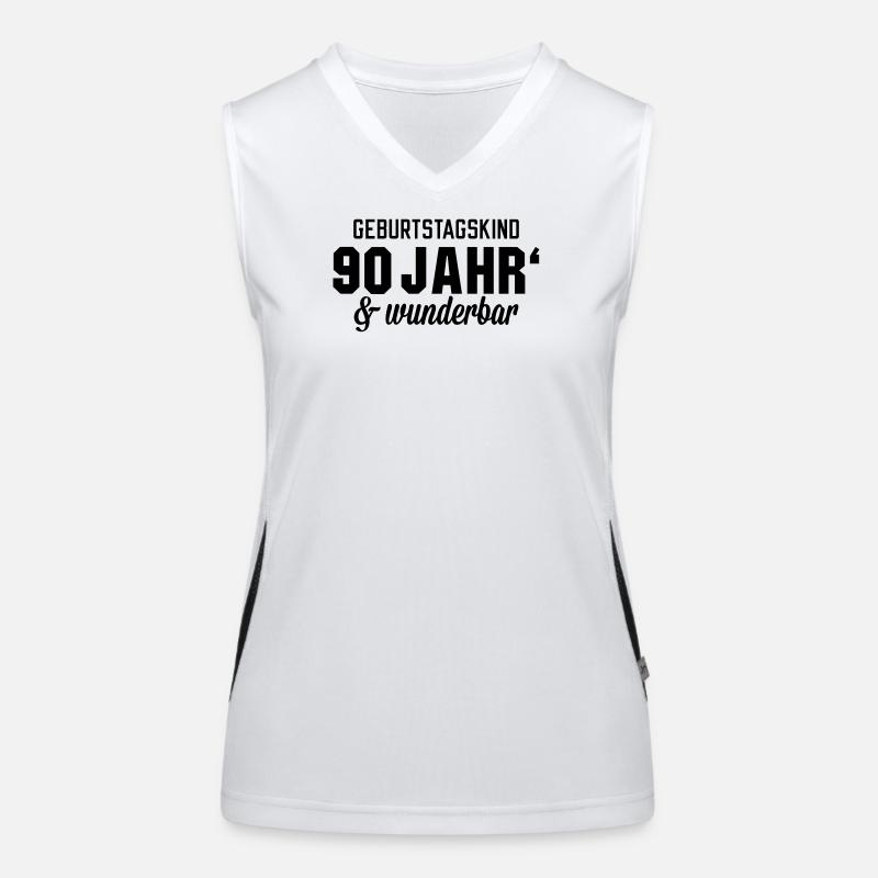 Geburtstagskind 90 wunderbar Funktionelles Kontrast-Tank Top für Frauen