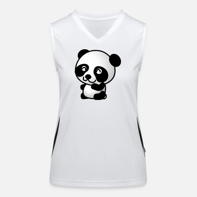 panda - Women's Functional Contrast Tank Top - white/black