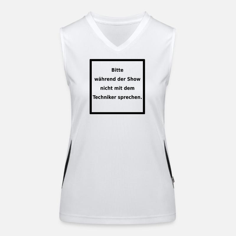 Warnhinweis: Techniker. (black) Funktionelles Kontrast-Tank Top für Frauen