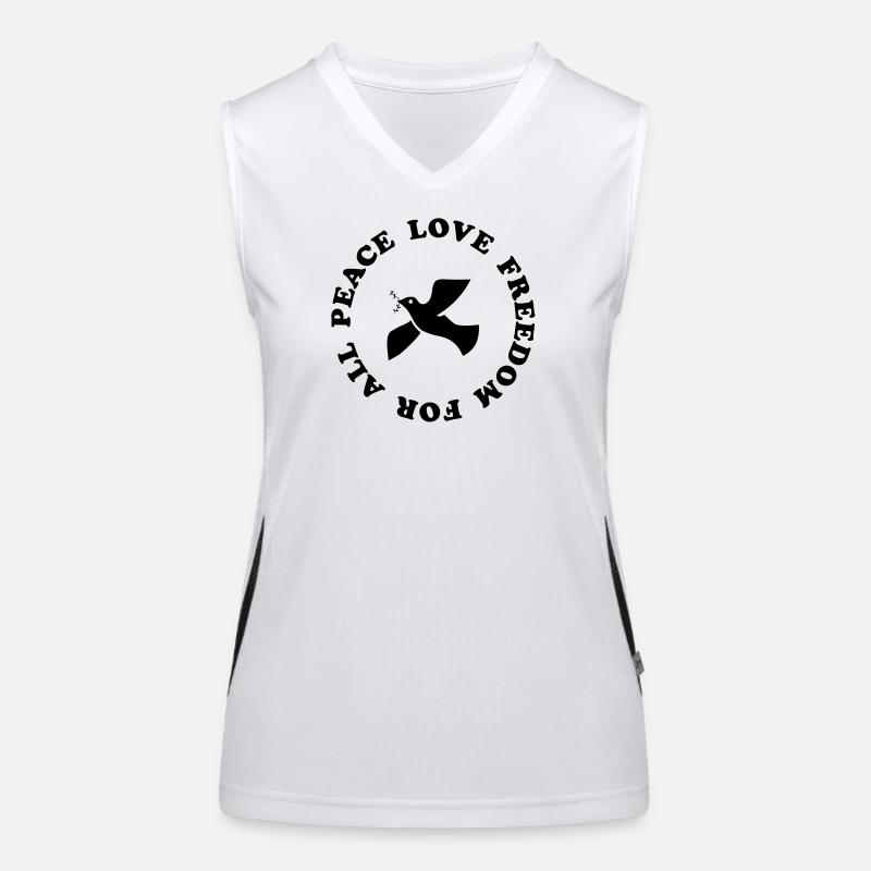 peace love freedom Funktionelles Kontrast-Tank Top für Frauen