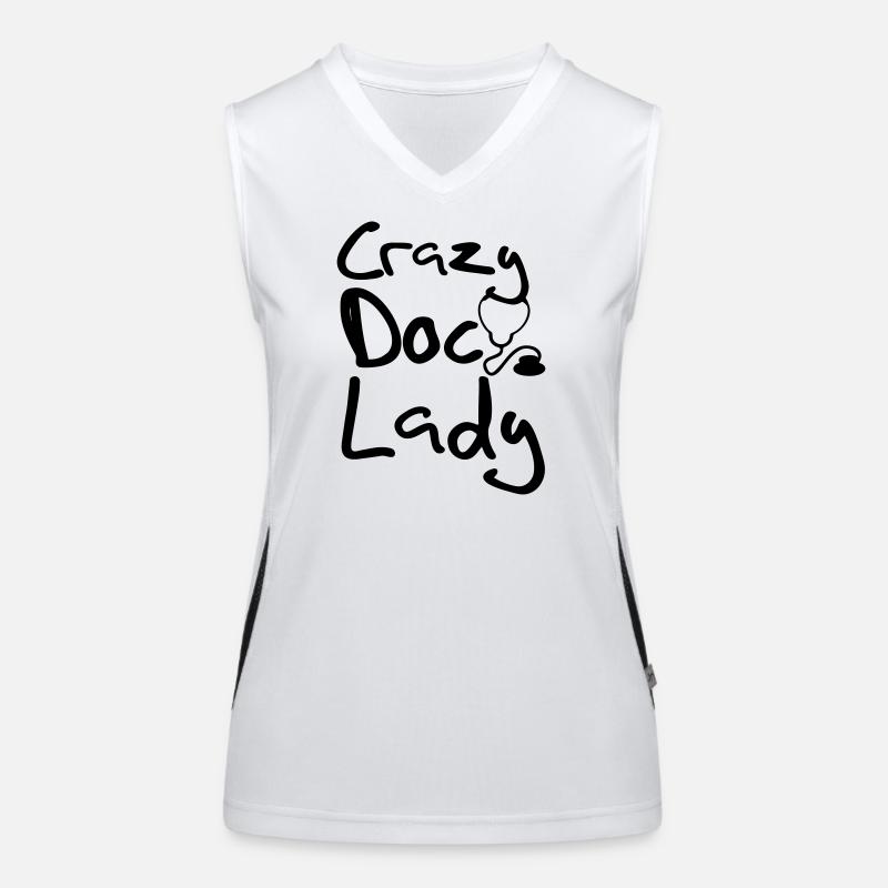 Crazy Doc Lady Doktor Arzt Medizin Fun Sprüche Women's Functional Contrast Tank Top