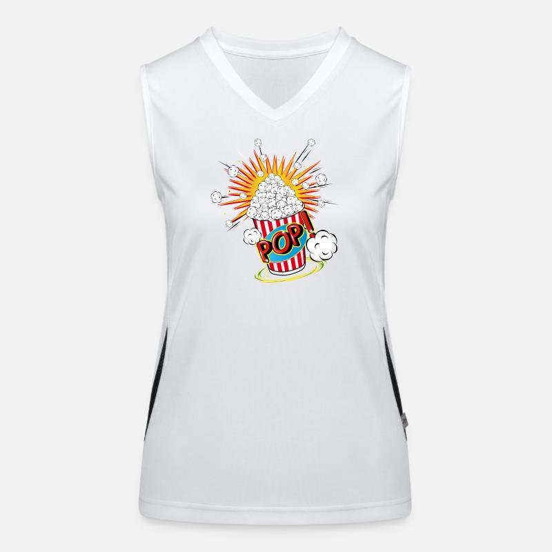 Popcorn im Pop Art Stil Funktionelles Kontrast-Tank Top für Frauen