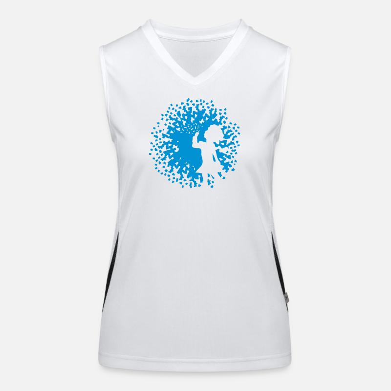 Mädchen mit Pusteblume Funktionelles Kontrast-Tank Top für Frauen