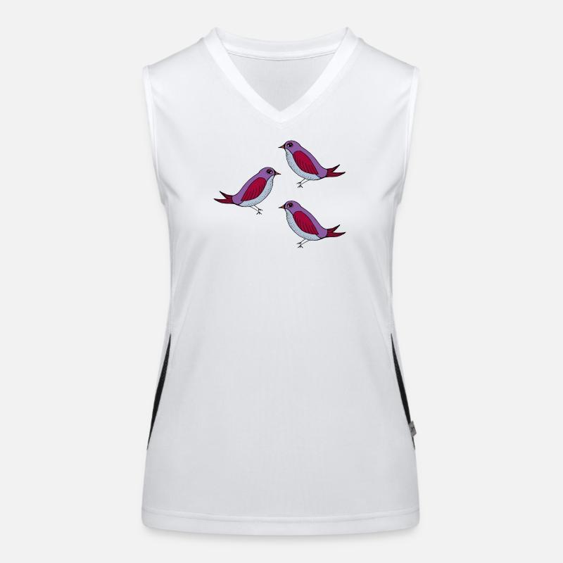 Lila Vogel Muster Trio Funktionelles Kontrast-Tank Top für Frauen