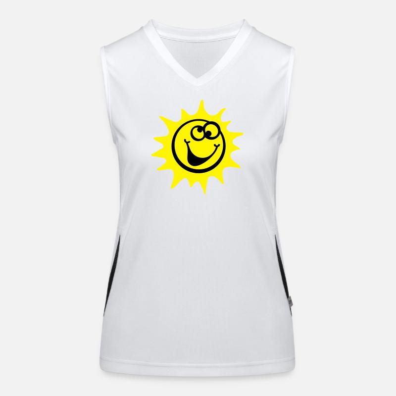 sonne 2c comic style Funktionelles Kontrast-Tank Top für Frauen