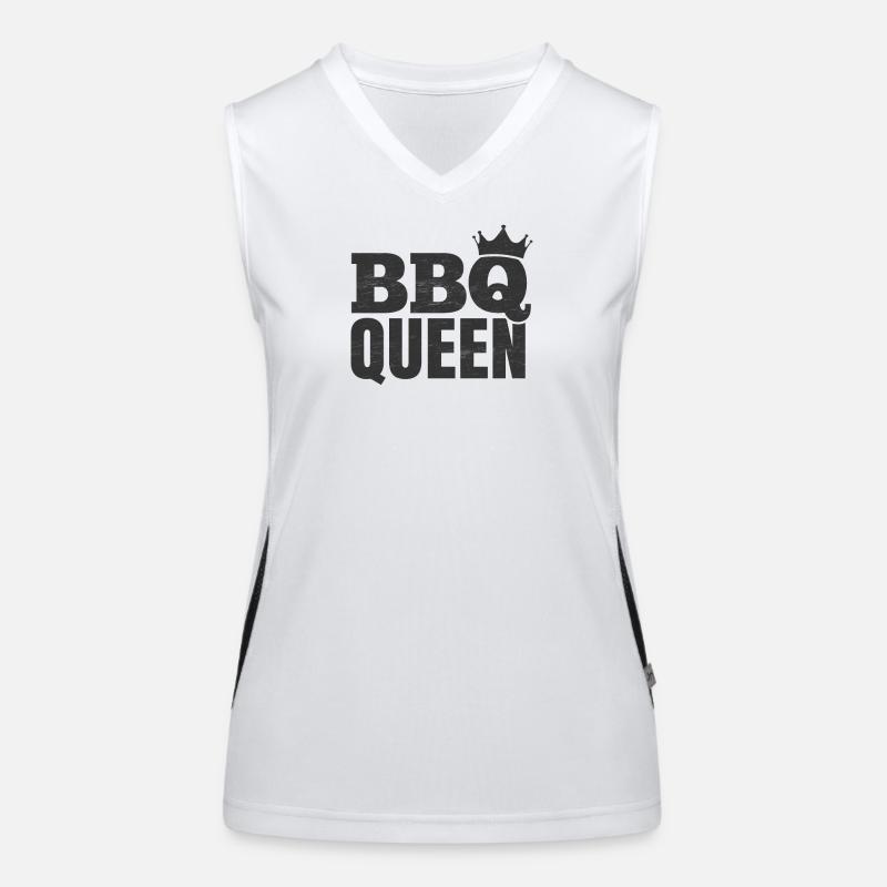 BBQ Queen - Women's Functional Contrast Tank Top - white/black
