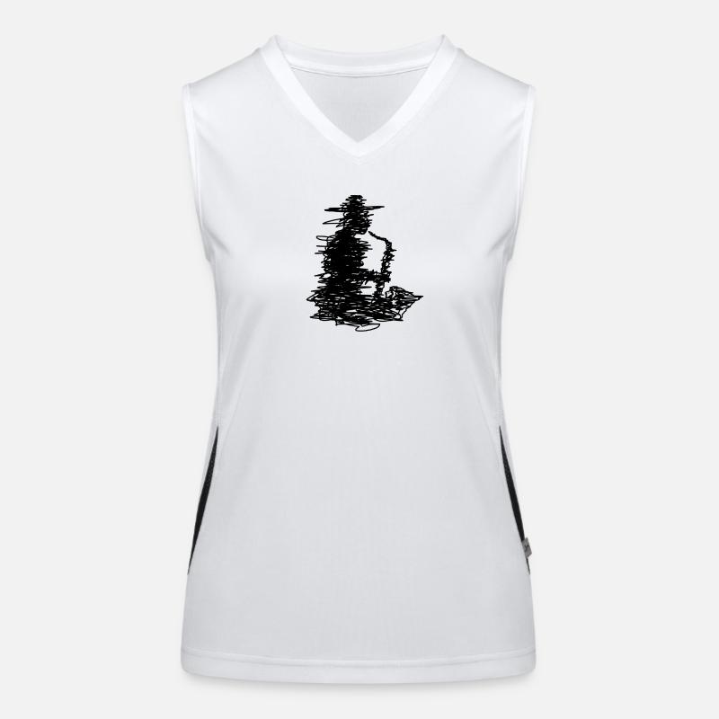 jazz - Women's Functional Contrast Tank Top - white/black
