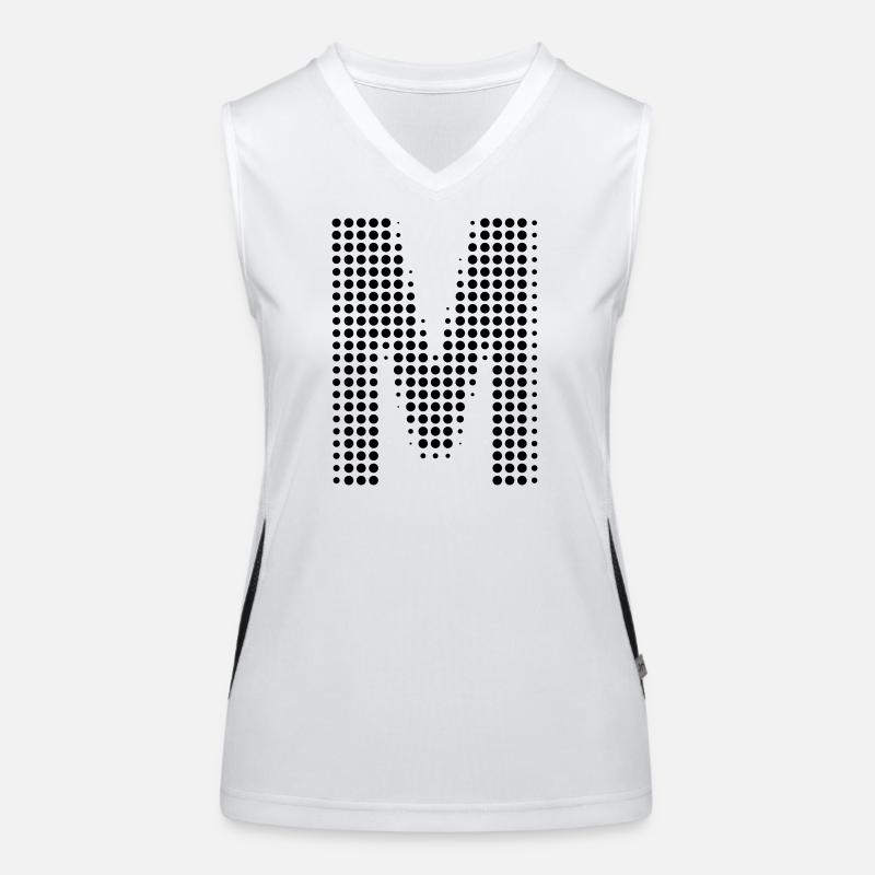 M Buchstabe Punkte Anfangsbuchstabe Geschenk Funktionelles Kontrast-Tank Top für Frauen