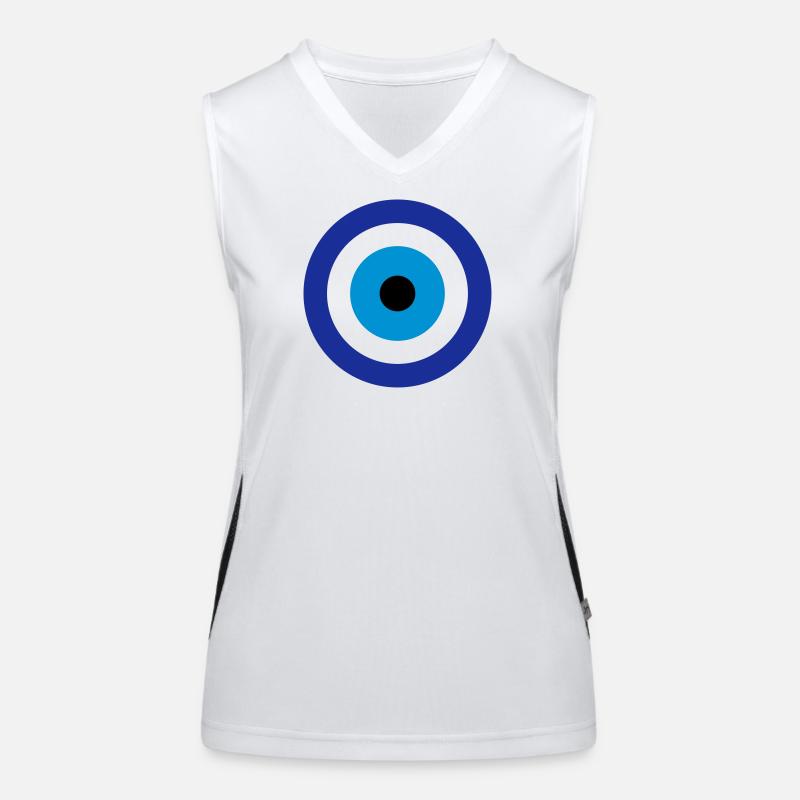 Blue Evil Eye Débardeur respirant contrasté Femme