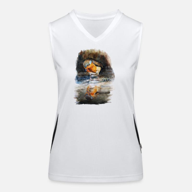 robin - Women's Functional Contrast Tank Top - white/black