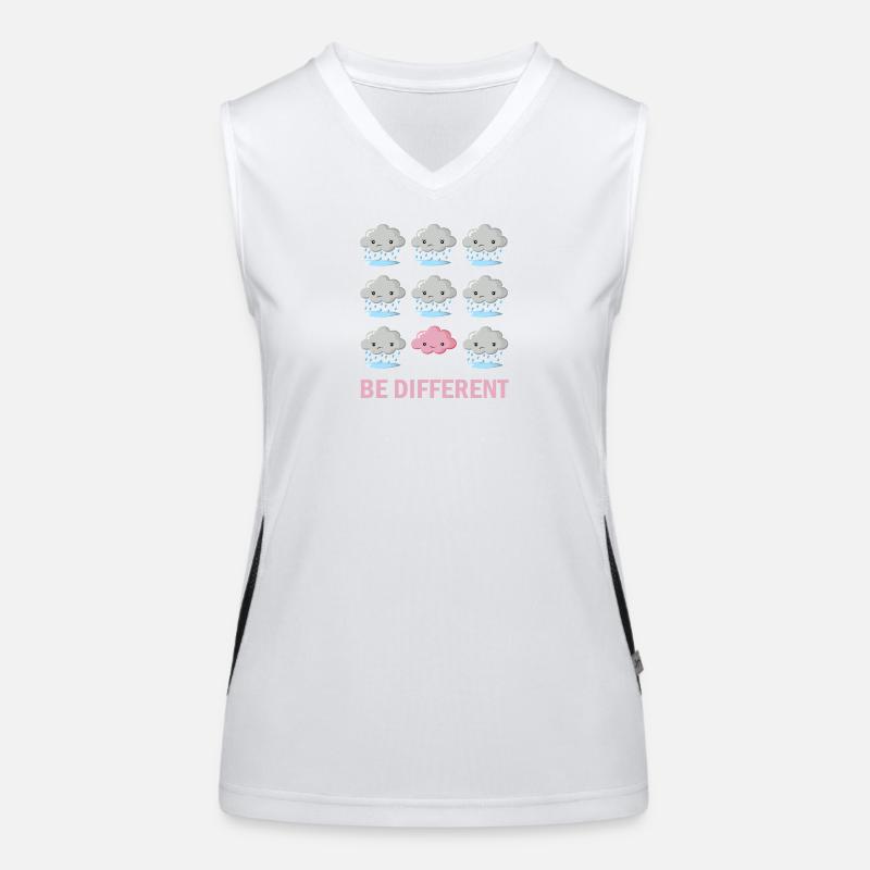 Be different - Women's Functional Contrast Tank Top - white/black