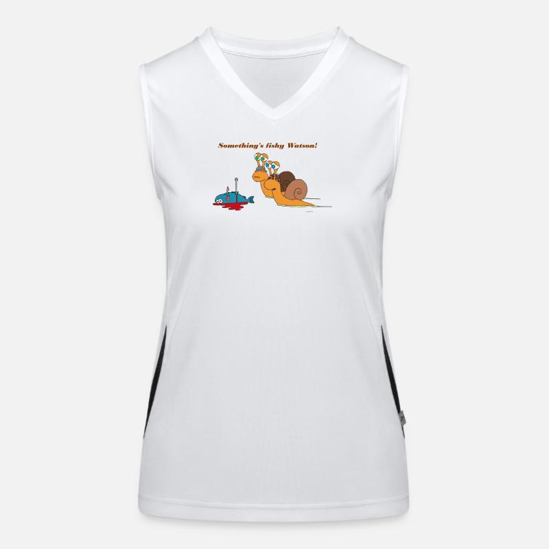Sherlock Holmes snail - Women's Functional Contrast Tank Top - white/black