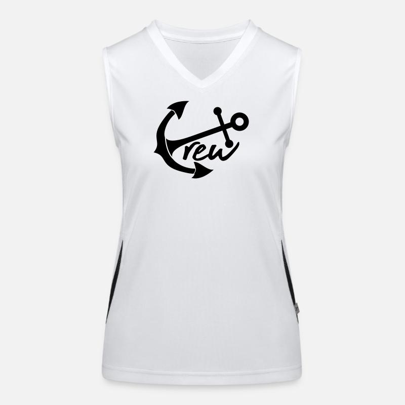 mannschaft crew team freunde anker boot schiff Funktionelles Kontrast-Tank Top für Frauen