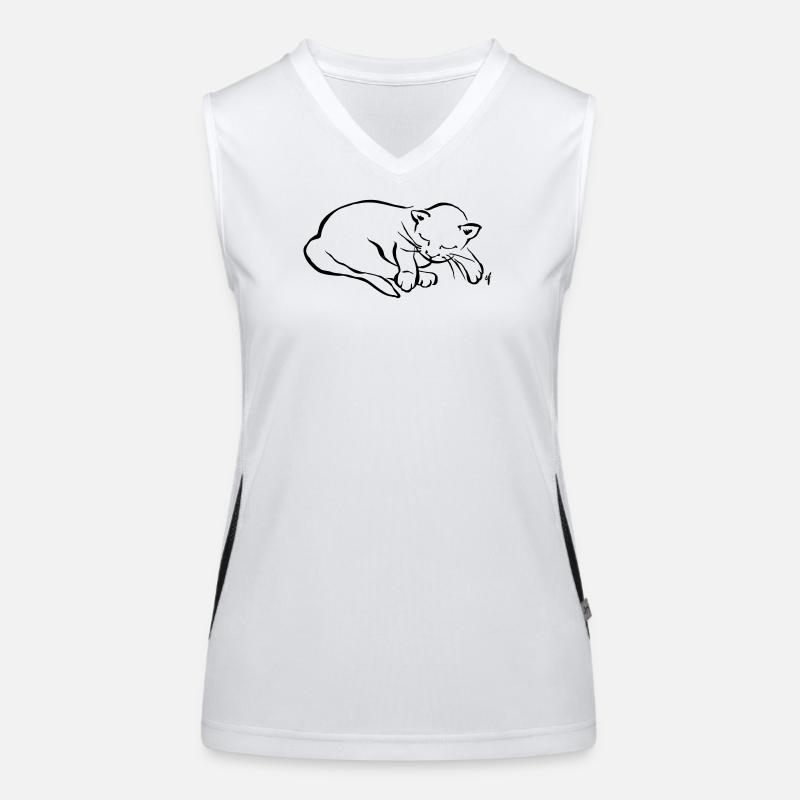 Mon petit chat dort Débardeur respirant contrasté Femme