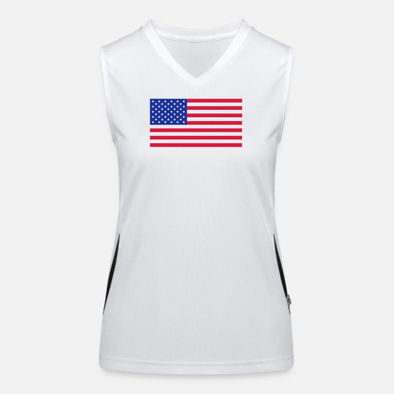 Drapeau américain Débardeur respirant contrasté Femme