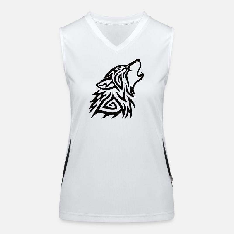 Tribal Wolf Howl Women's Functional Contrast Tank Top