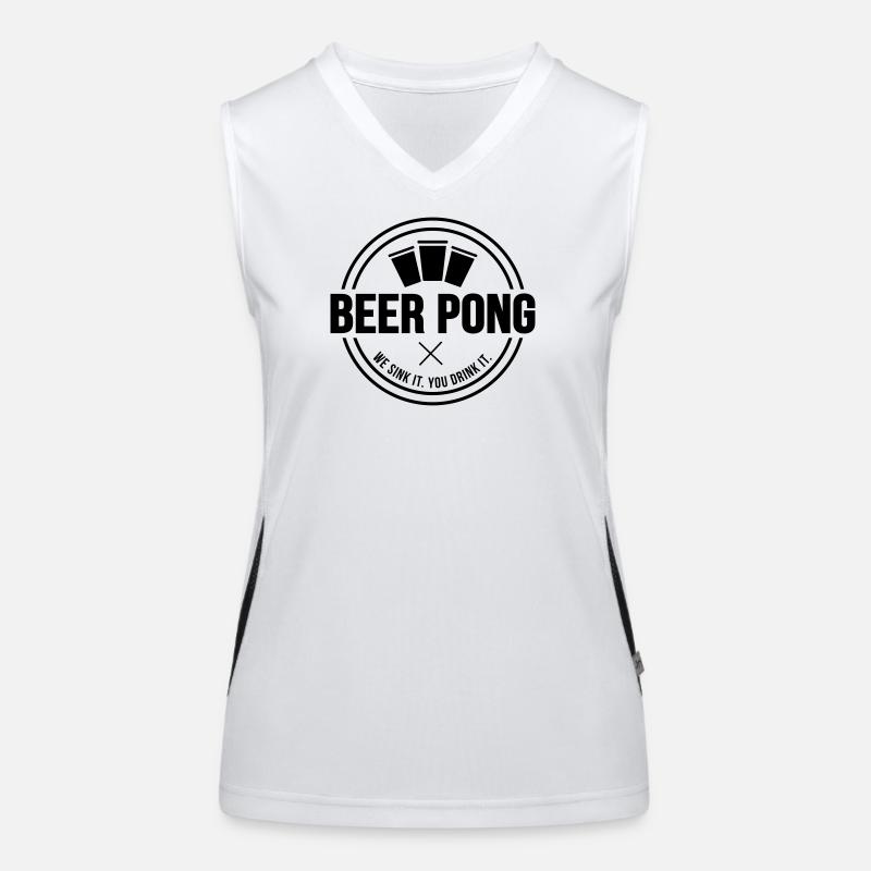 Beer Pong Logo V Women's Functional Contrast Tank Top