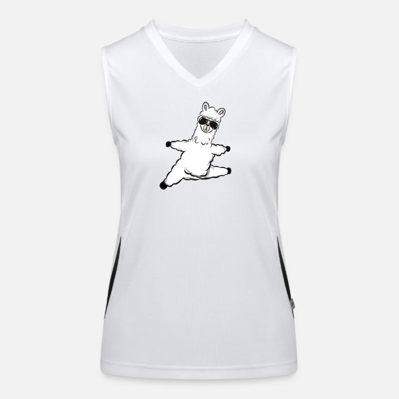 Alpaka Sonnenbrille Tier Funktionelles Kontrast-Tank Top für Frauen