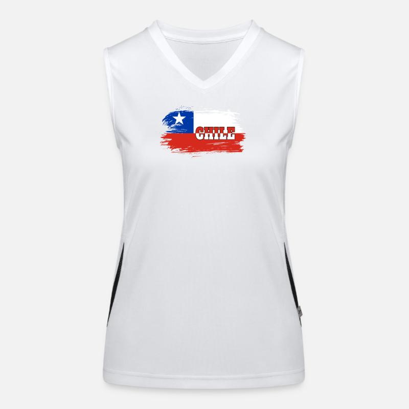 Drapeau chili / Cadeau drapeau national Débardeur respirant contrasté Femme