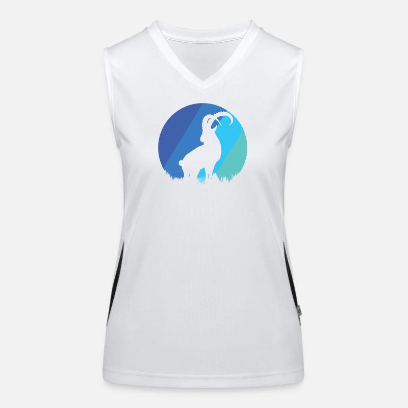 Steinbock Funktionelles Kontrast-Tank Top für Frauen