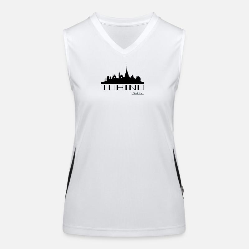Turin Skyline Silhouette Women's Functional Contrast Tank Top