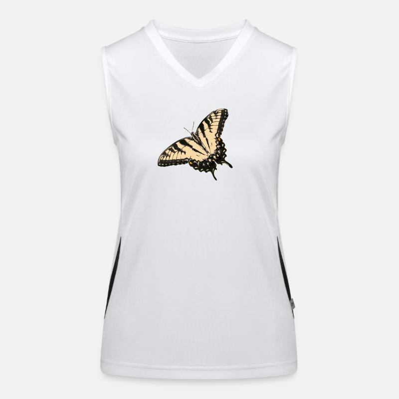 Illustration de papillon citron Débardeur respirant contrasté Femme