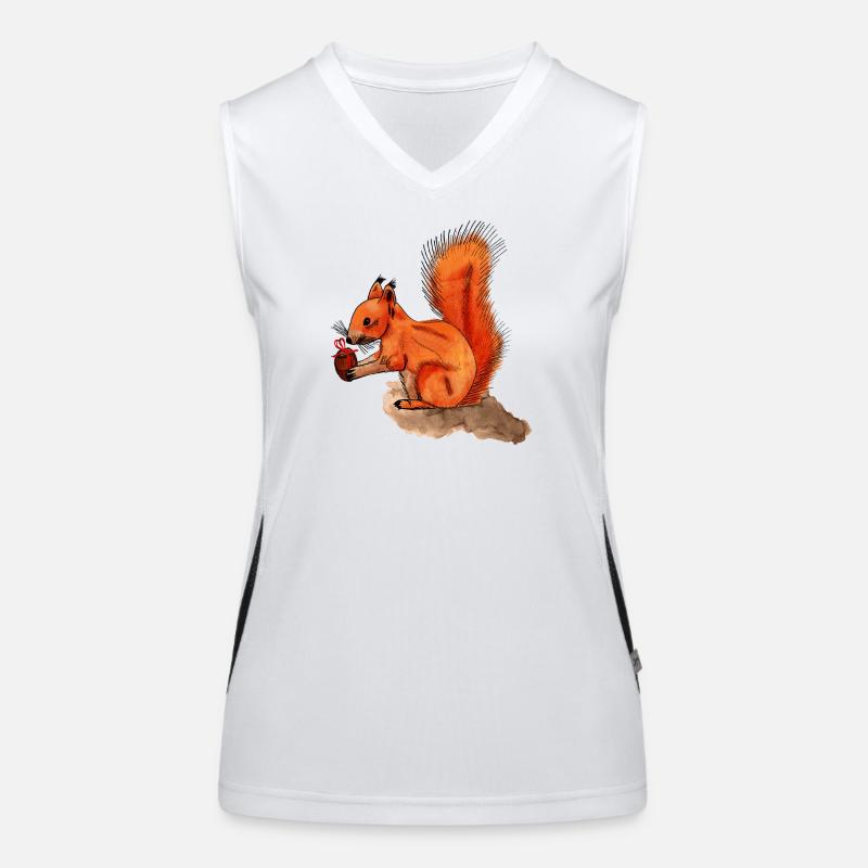 Eichhörnchen mit Geschenk Funktionelles Kontrast-Tank Top für Frauen