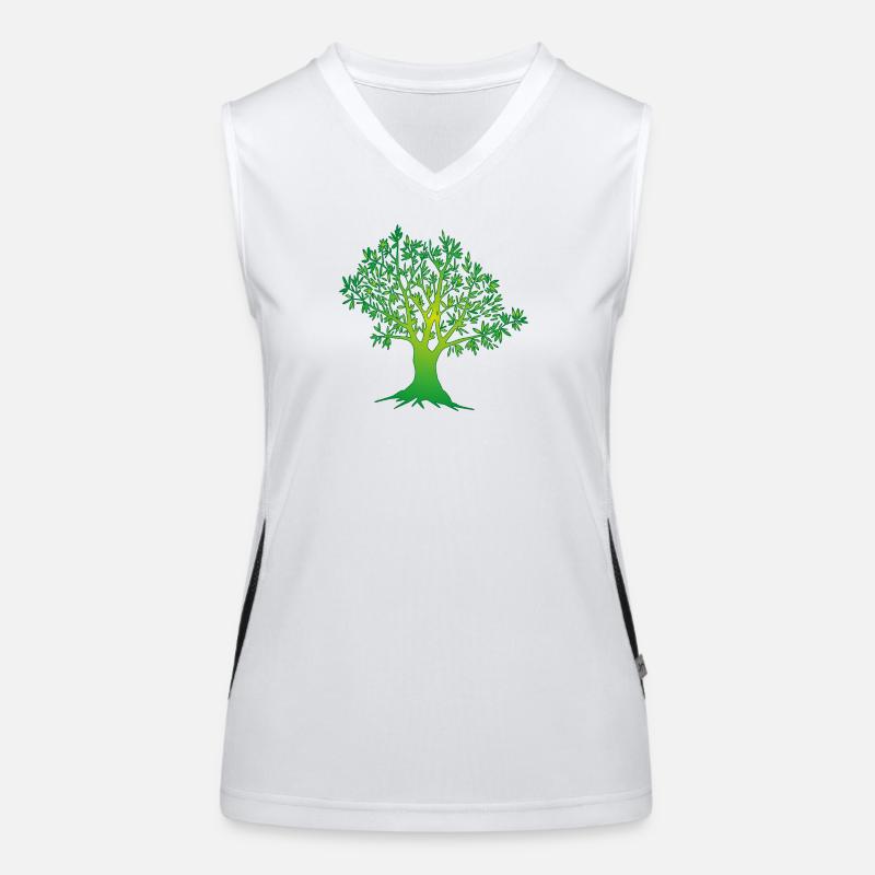Old tree, tree illustration for nature lovers Women's Functional Contrast Tank Top
