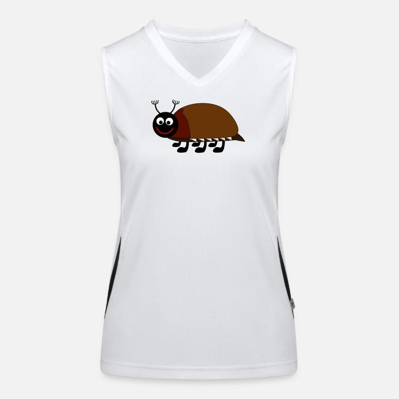 Playful bug illustration for kids Women's Functional Contrast Tank Top
