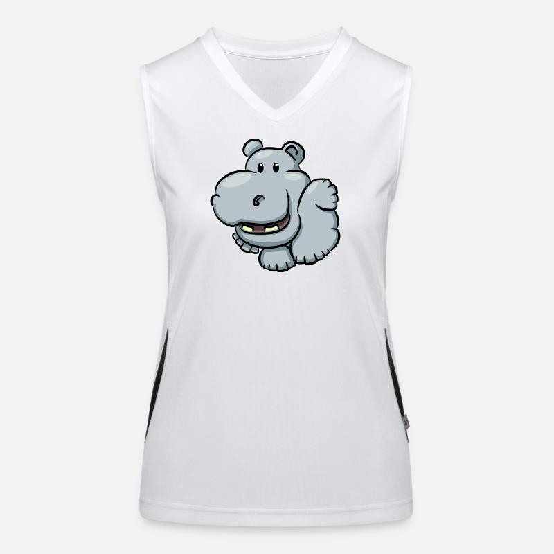 Hippopotame mignon dessin animé Débardeur respirant contrasté Femme