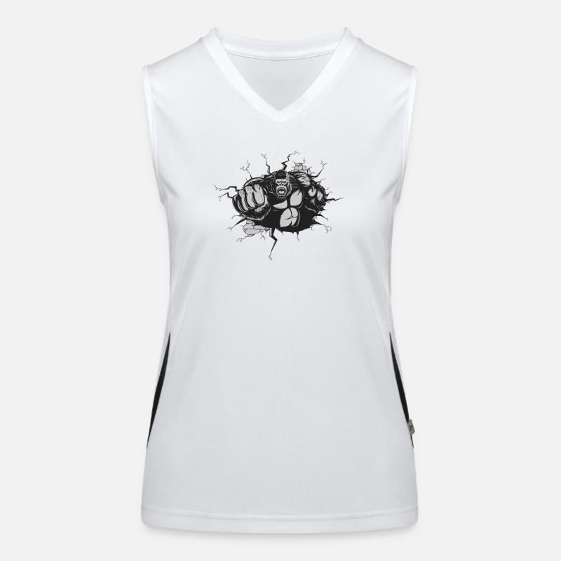 Gorille Percée Mur Noir Blanc Débardeur respirant contrasté Femme