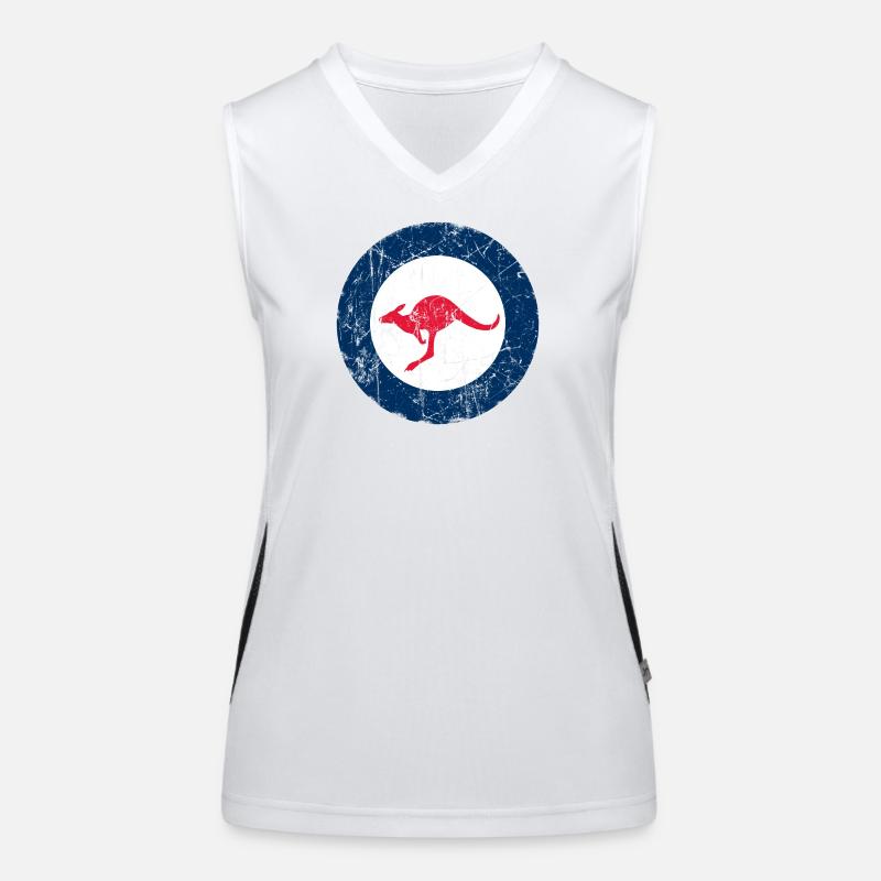 Australien Luftfahrt Cockade Vintage-Effekt Funktionelles Kontrast-Tank Top für Frauen