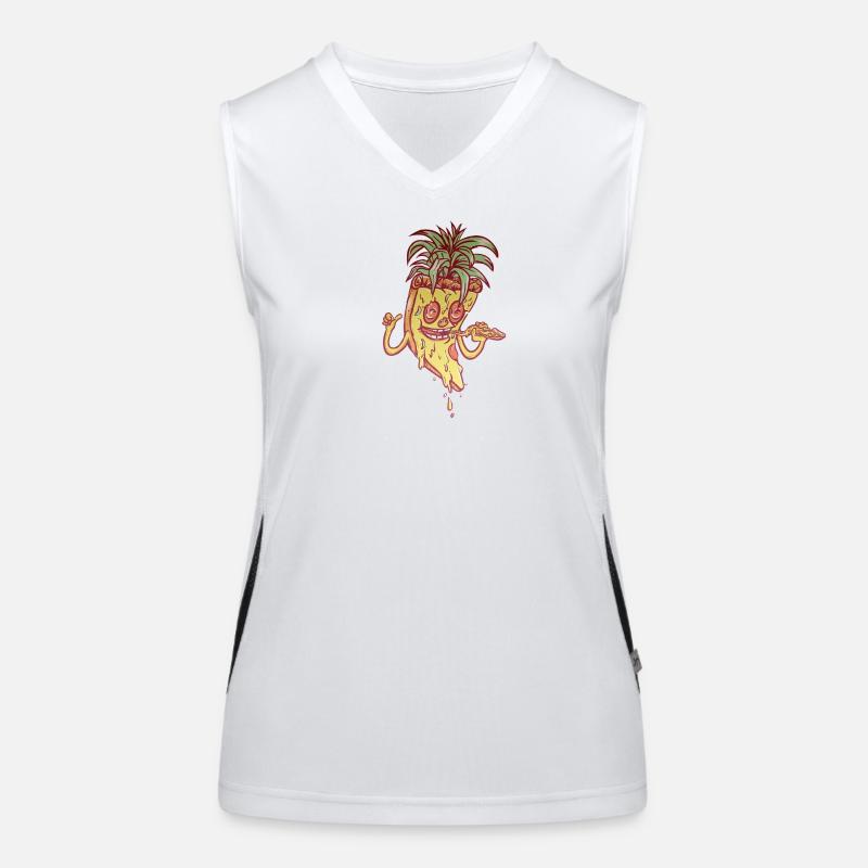 Pizza Ananas Mascotte Funky Débardeur respirant contrasté Femme