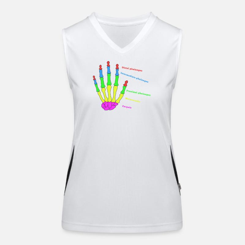 mains os anatomie humain évolution Physio Débardeur respirant contrasté Femme