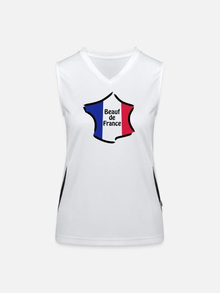 Beauf de France - Débardeur respirant contrasté Femme - blanc/noir - Devant