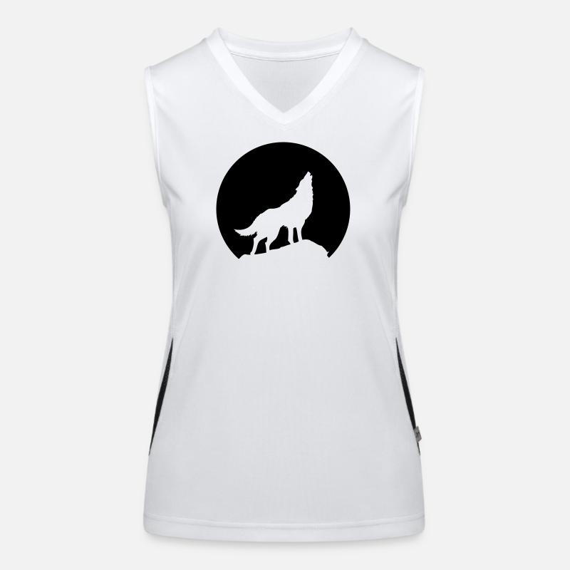 Wolf Funktionelles Kontrast-Tank Top für Frauen