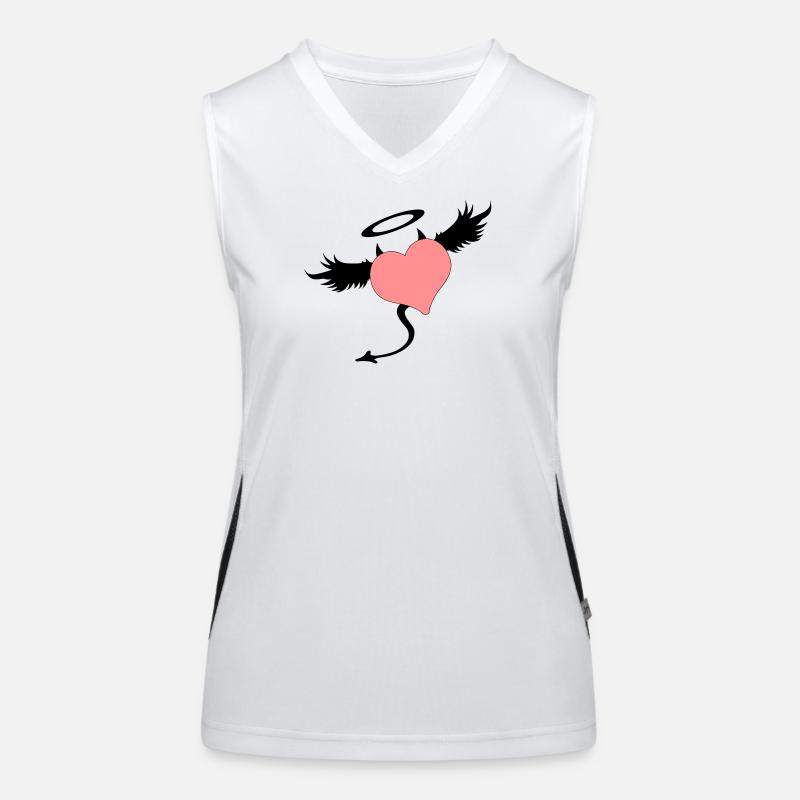 angel devil symbol Débardeur respirant contrasté Femme