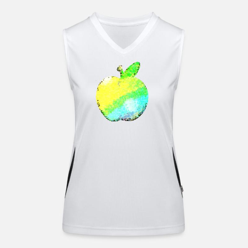 Apfel Funktionelles Kontrast-Tank Top für Frauen