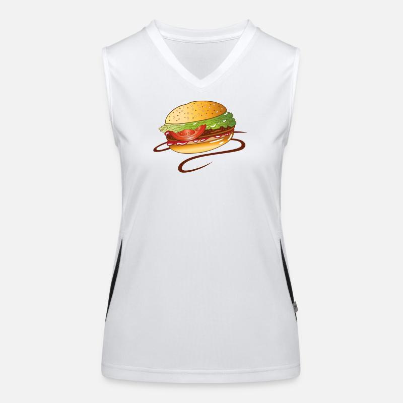 Burger Fast Food Junk Snack BBQ BBQ Women's Functional Contrast Tank Top
